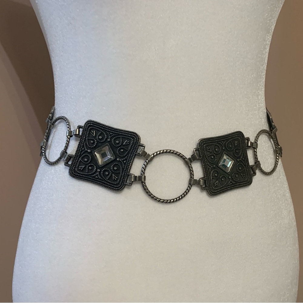 Pewter Silver chain Women's Belt southwestern western coastal cowgirl